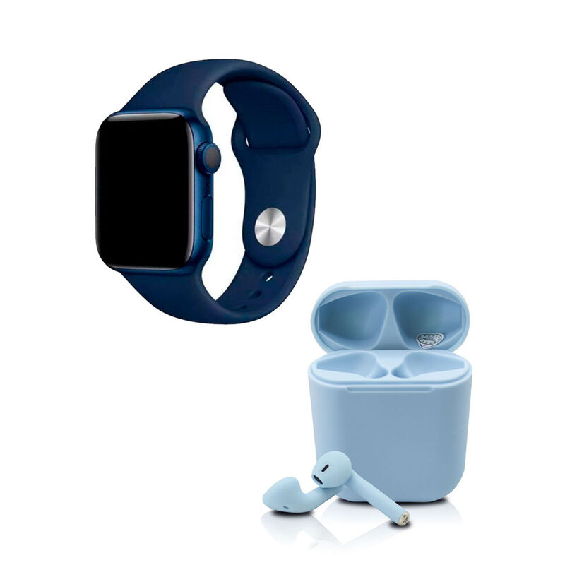 Kit smartwatch t500+ twins azul image number null