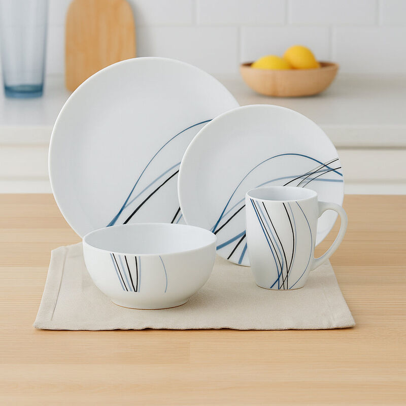 Vajilla Linn&eacute;a para 6 Personas - Cer&aacute;mica Azul/... image number null