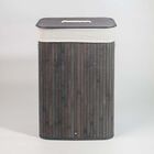 Cesto Plegable de Bamb&uacute; Gris Lo Necesito  Ecofriendly, Minimalista y con Asa Reforzada para Ropa y Organizaci&oacute;n del Hogar