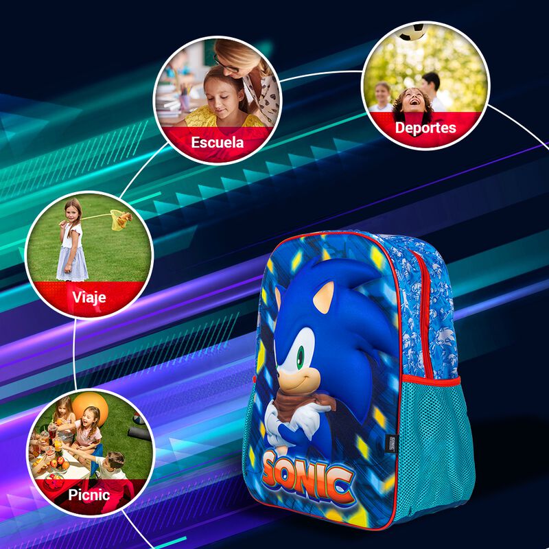 Mochila Edición Sonic, Color Azul, Licencia Ofi... image number null