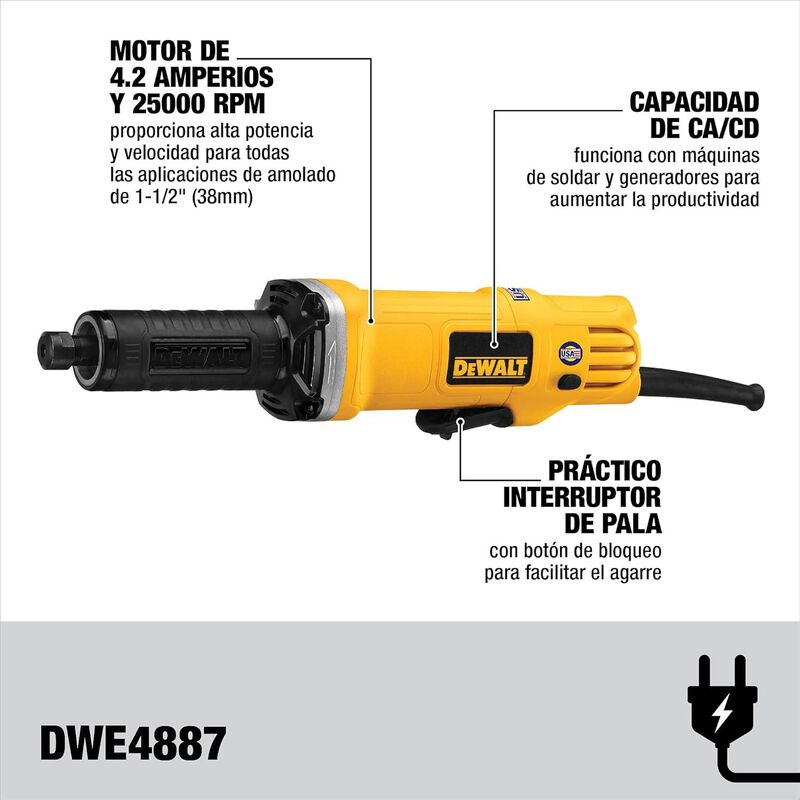 Rectificadora Dewalt Matriz 1 1/2" 450w Profesi... image number null
