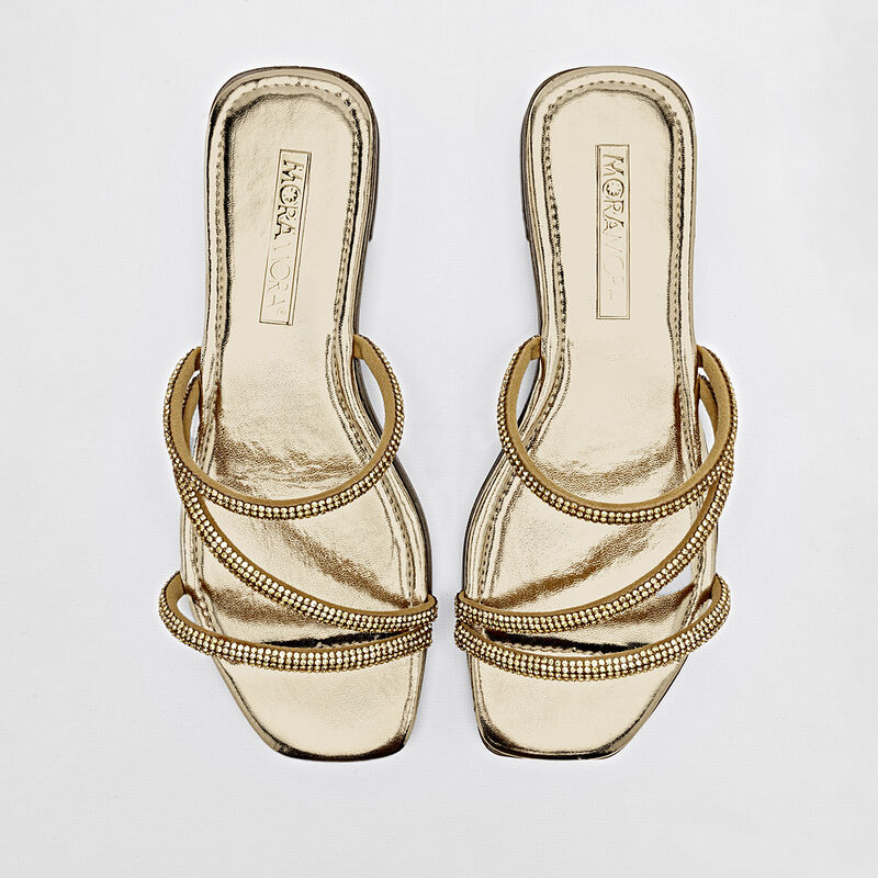 Moramora Sandalia para mujer dorado image number null