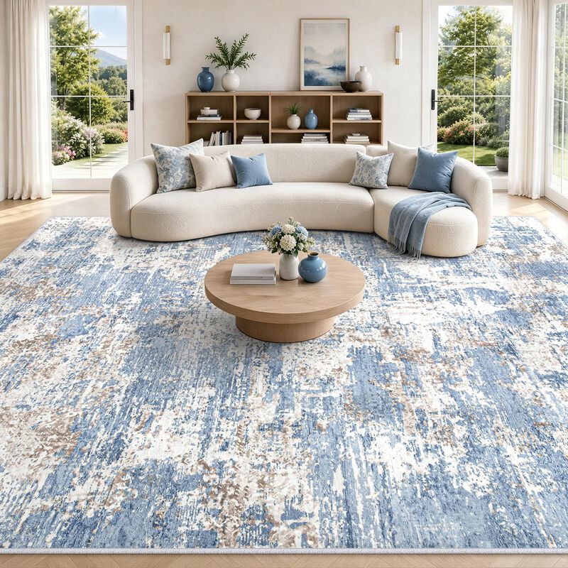 Alfombra De &Aacute;rea Yidanamy 274 x 183 cm Azul Lav... image number null