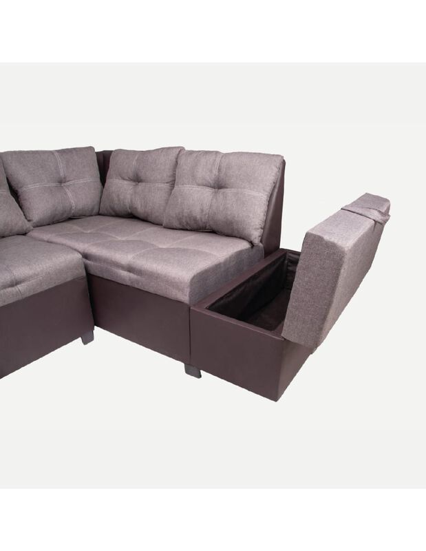 Sala Modular Esquinera Barcelona con Baúl gris image number null