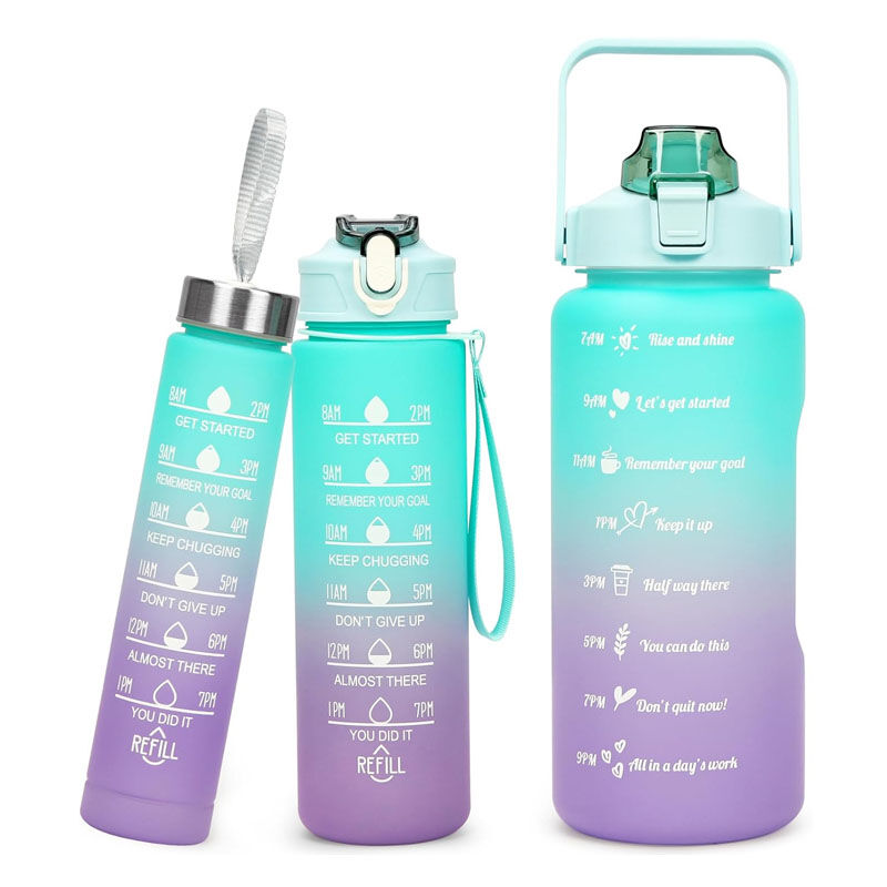 Set de 3 botellas motivadoras de colores image number null