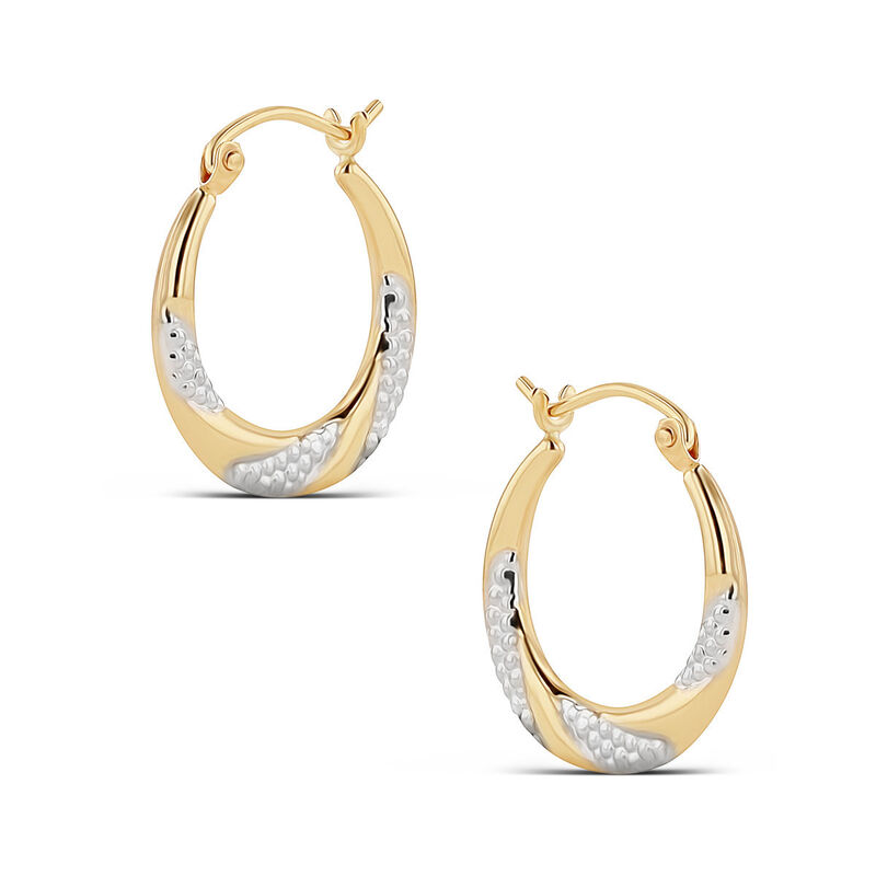 Arracadas De Oro Amarillo Y Blanco 10K (12 Mm A... image number null