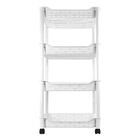 Carrito Organizador de 4 Niveles con Ruedas - Color Blanco