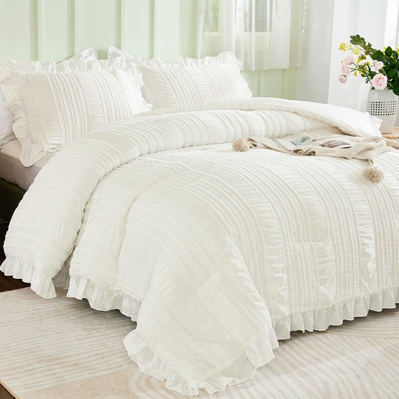 Juego De Edred&oacute;n Wongs Bedding White Queen Con ... image number null