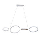 L&aacute;mpara Colgante LED 4 Anillos 33 W, 1.50 m de Altura, Luz C&aacute;lida Brillante, No atenuable, LED Integrado