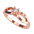 Anillo de Compromiso en Oro Rosa 14K con Circonia -  Talla:7/ FJ786-14R-CZ-7