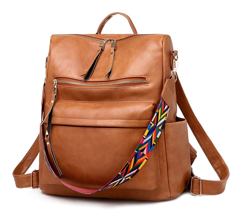 Mochila Urbana Cuero Sint&eacute;tico Marr&oacute;n 16L image number null