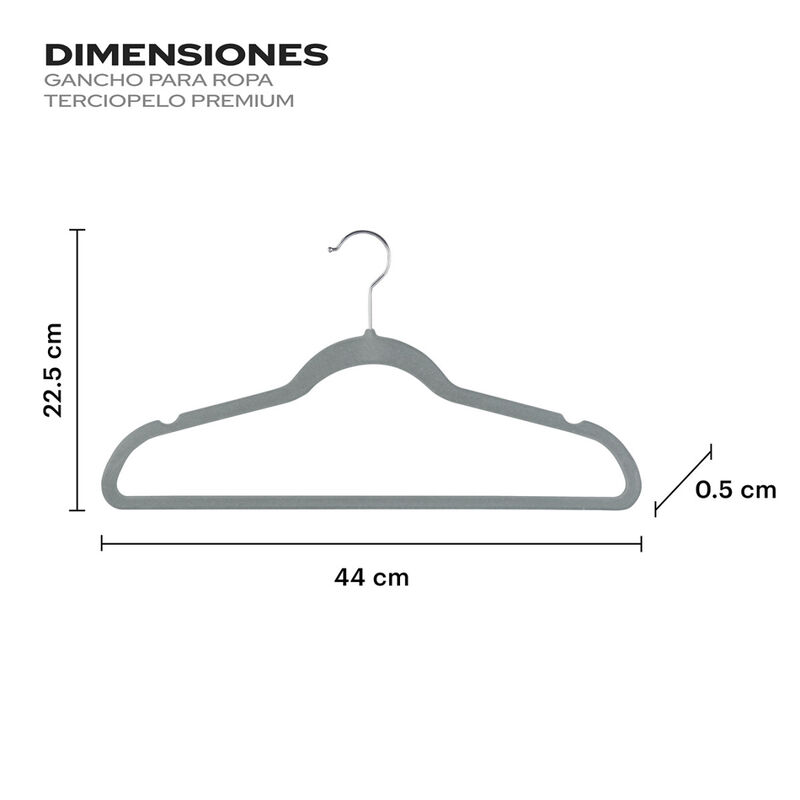 Set Ganchos de Terciopelo Ag Box  50 Piezas Gri... image number null