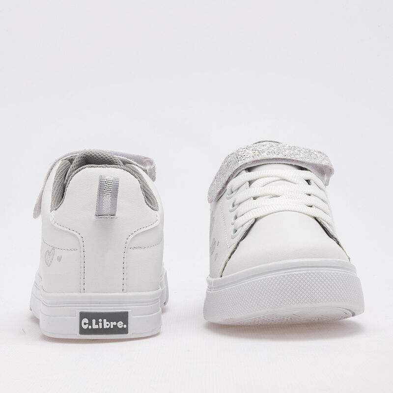 C>libre Tenis Para Ni&ntilde;a Blanco Plata Cod 120313... image number null