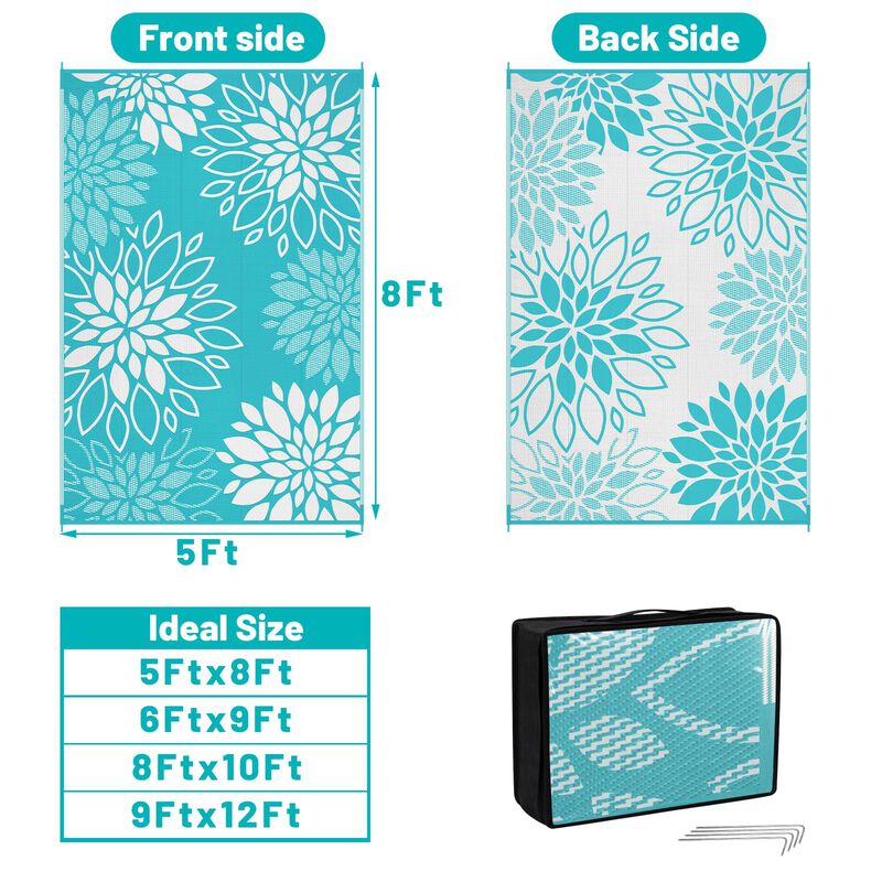 Alfombra Hebe Impermeable 150 cm Floral Reversi... image number null