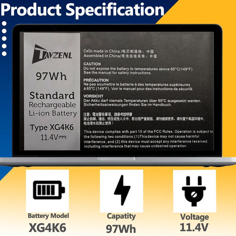 Bater&iacute;a De Port&aacute;til Tavzenl Xg4k6 97wh 11.4v Pa... image number null
