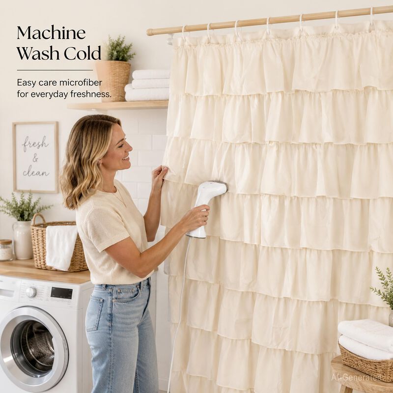 Cortina De Ducha Westweir Beige De 183x183 Cm C... image number null