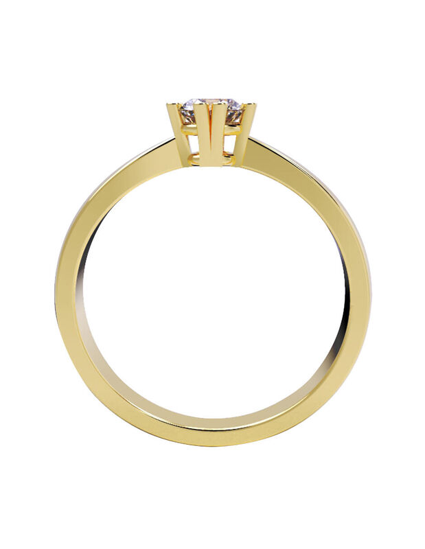 Anillo de Compromiso en Oro Amarillo 14K con Ci... image number null