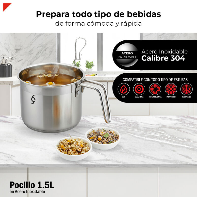 Pocillo 1.5 L Acero Inox 304 Bogner BMPS15 image number null