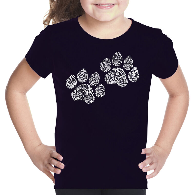 Camiseta Word Art Para Ni&ntilde;a - Huellas Woof - Ne... image number null