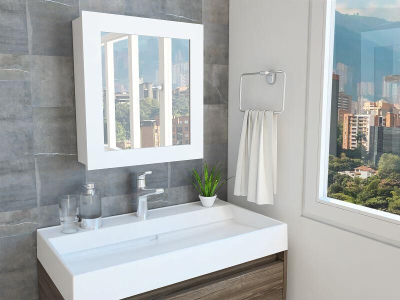 Gabinete Para Baño Heston, Blanco, Con Espejo V... image number null