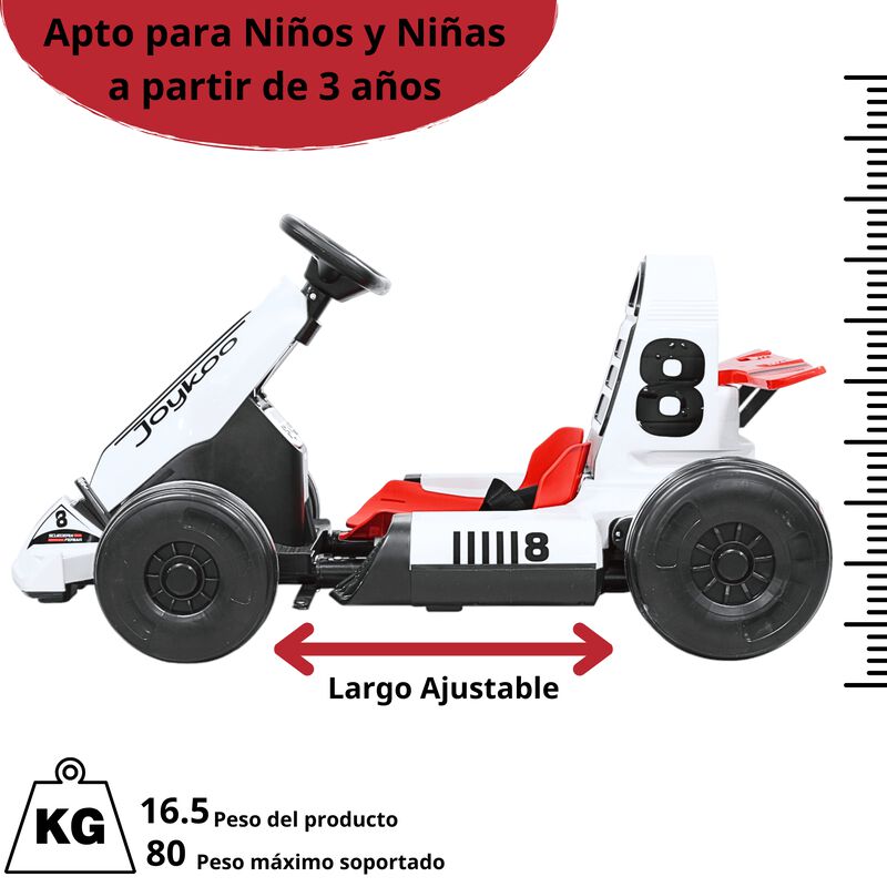 Montable El&eacute;ctrico Go Kart para Ni&ntilde;os con Largo... image number null