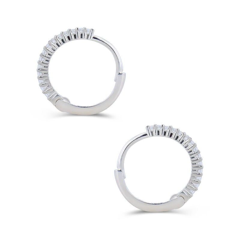 Arracadas Oro Blanco 14k Zirconias 10mm image number null