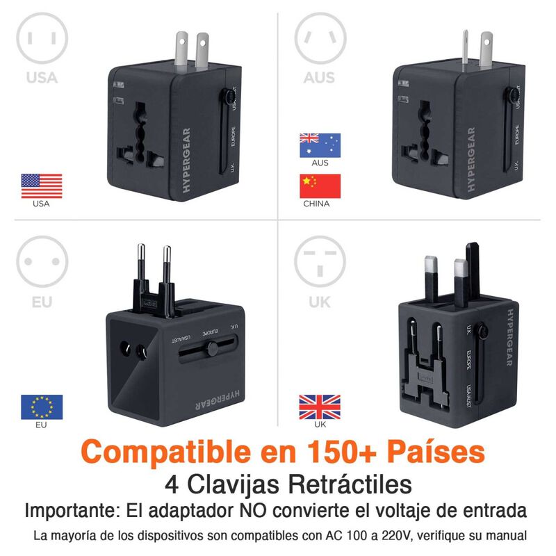 Adaptador cargador de Viaje HYPERGEAR Clavija U... image number null