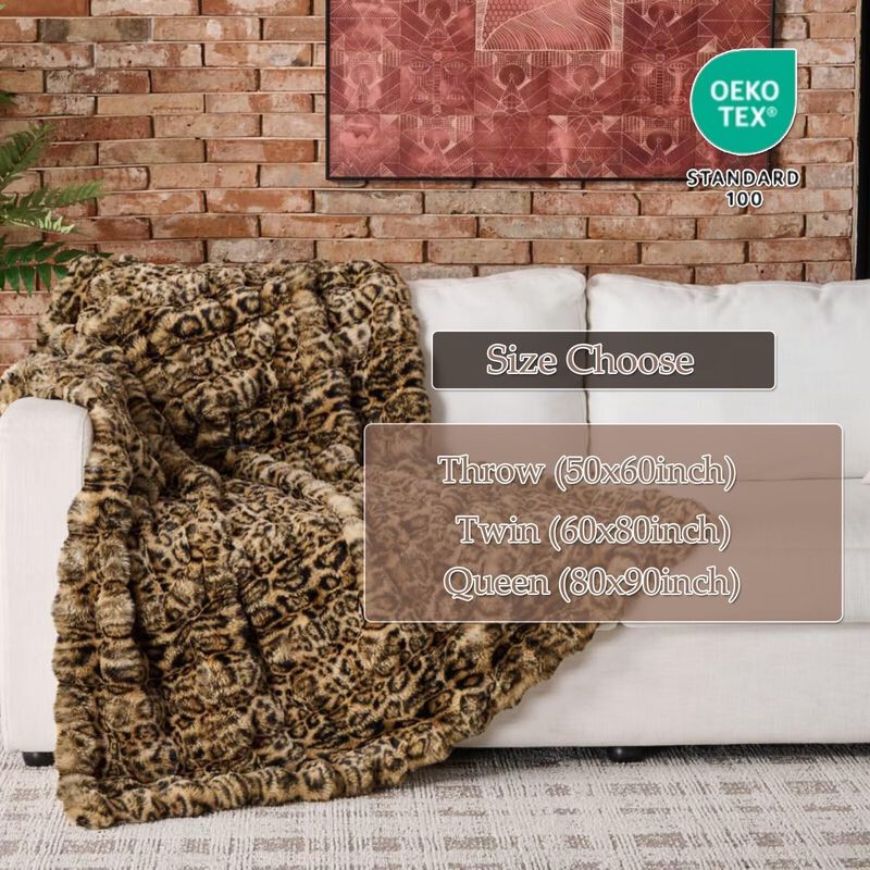 Manta Animebody 127 cm x 152 cm Leopardo Marr&oacute;n... image number null
