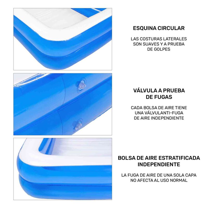 Alberca Inflable Rectangular Familiar 440l 190x... image number null