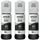 Kit de 3 Botellas de Tintas Epson 544, Color Negro