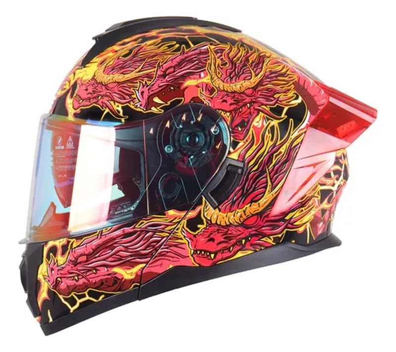 CASCO PARA MOTO DRAGON ROJO ABATIBLE DOT/ECE CO... image number null