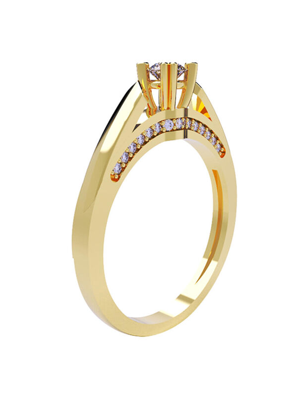 Anillo de Compromiso de 14K con Diamante de Lab... image number null