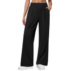 Pantalones Dlooda De Pierna Ancha Negro Cintura Alta Sin Cremalleras