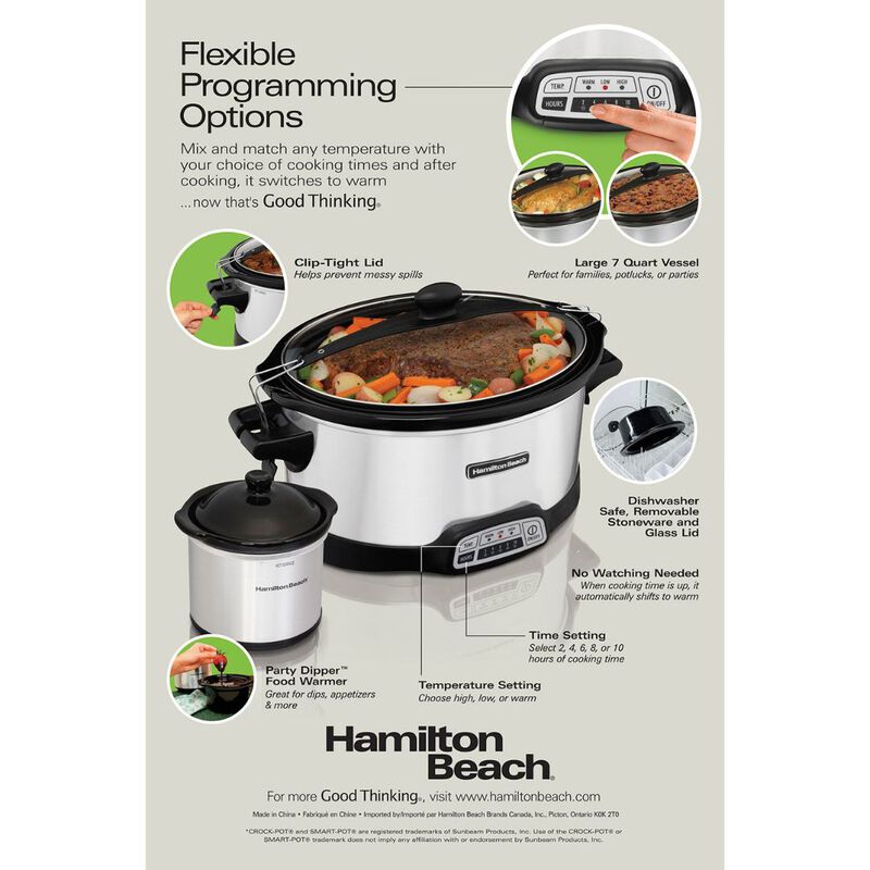 Olla De Coccion Lenta Hamilton Beach 7qt Tapa c... image number null