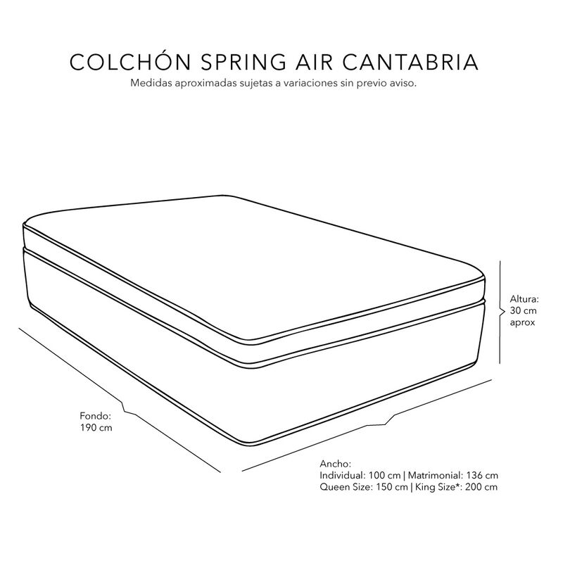 Colch&oacute;n Matrimonial Cantabria Spring Air + Almo... image number null
