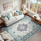 Alfombra De &Aacute;rea Releany 183 cm Turquesa/blanco/azul Marino Lavable