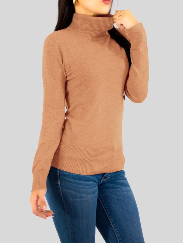 Sueter Mujer De Cuello Alto Suet 1023 Café Clar... image number null