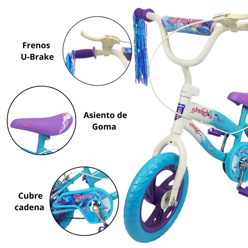 Bicicleta Rodada 12 Unibike Spark Con Ruedas De... image number null