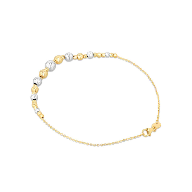 Pulsera De Oro Amarillo Y Blanco 14k (21.5 Cm A... image number null