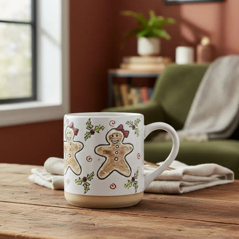 Taza De Cer&aacute;mica Navide&ntilde;a "mu&ntilde;eca De Jengibre" ... image number null