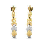 Arracadas De Oro Blanco Y Amarillo 14k (11 Mm Aprox)