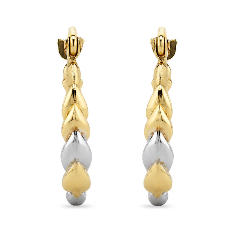 Arracadas De Oro Blanco Y Amarillo 14k (11 Mm A... image number null