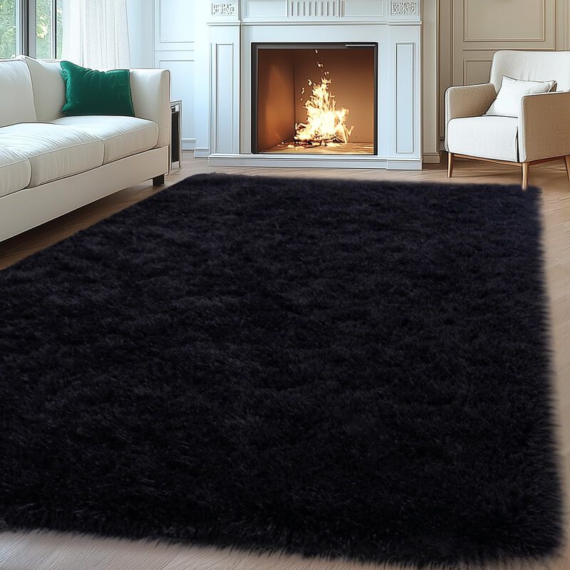 Area Rug Mugorn De 8 Pies X 10 Pies, Pelusa Neg... image number null