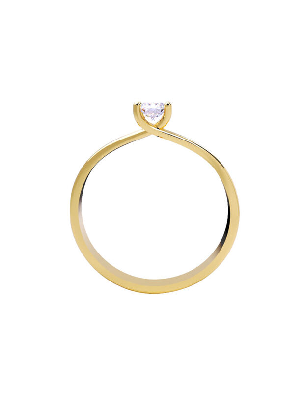 Anillo de Compromiso de 14K con Diamante de Lab... image number null