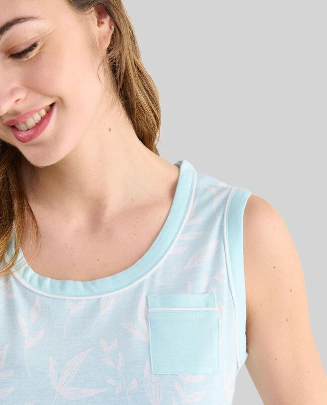 Camis&oacute;n S/M con Estampado de Hojas Verde image number null