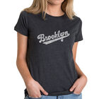 Camiseta Mezcla Premium Word Art Para Mujer - Barrios de Brooklyn- Negro