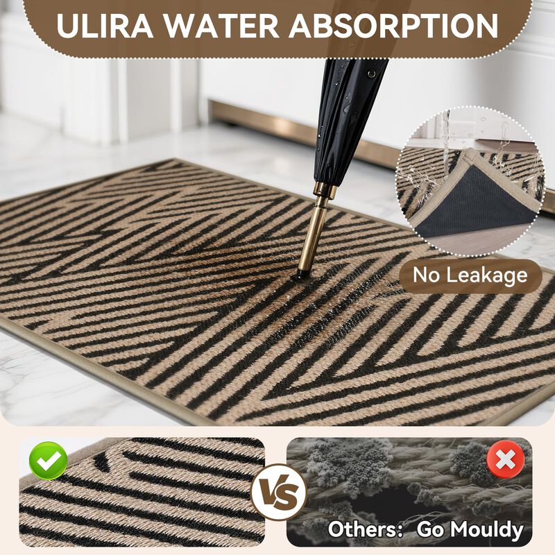 Alfombra Qicaijia 91 cm X 150 cm Marr&oacute;n Antides... image number null