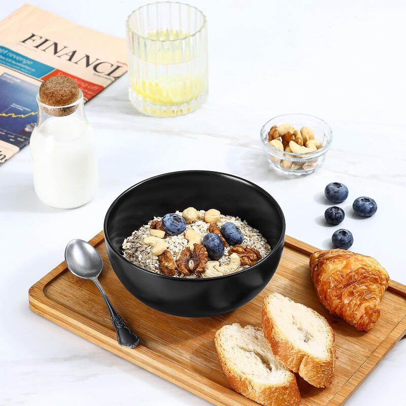 Set de 6 Tazones de Cereal Selamica 680 ml Negr... image number null