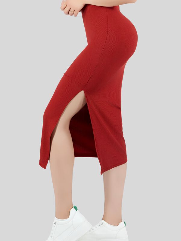 Vestido De Mujer Midi Casual Ves-1022 Rojo Stre... image number null
