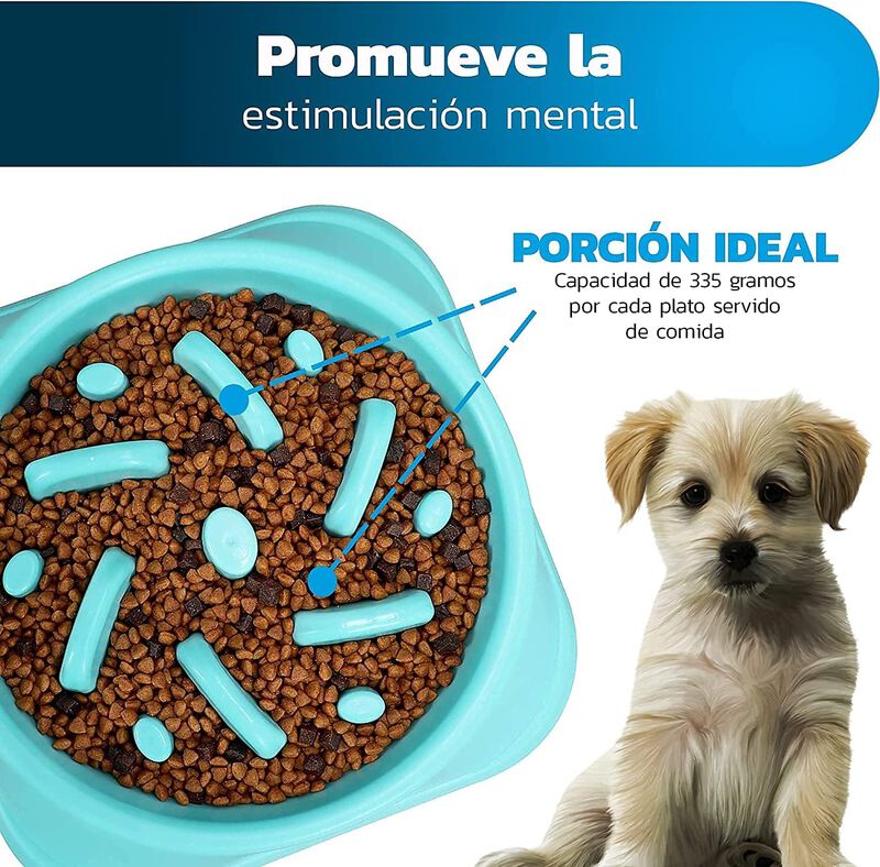 Plato de Alimentación Lenta Azul para Mascotas ... image number null